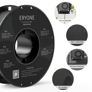 ERYONE PLA Filament – Matte black 1kg (Matná černá)