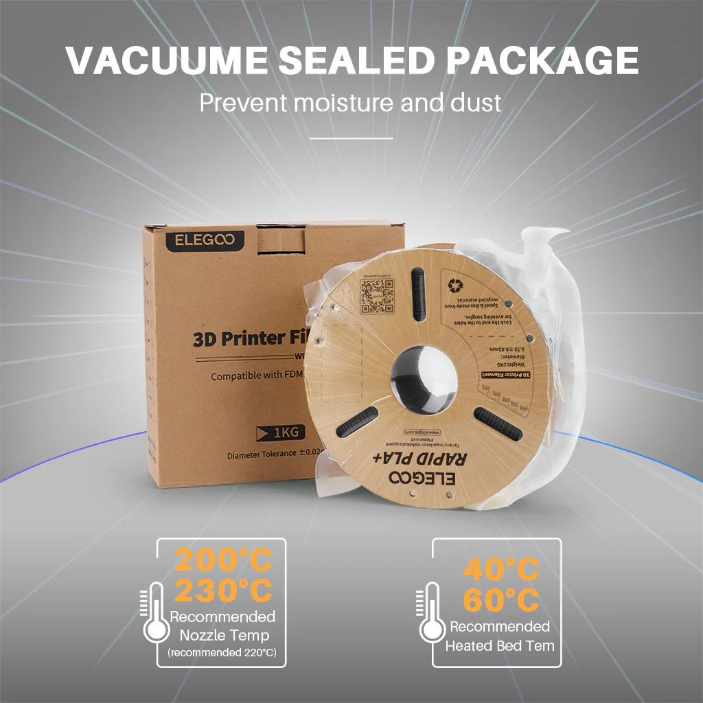 Obrázek Elegoo RAPID PLA+ Bílá / White 1 kg