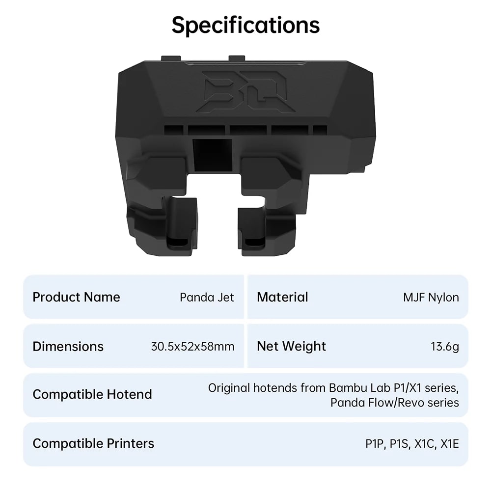 Obrázek Biqu Panda Jet Cooling Fan Duct, Bambu Lab X1/P1
