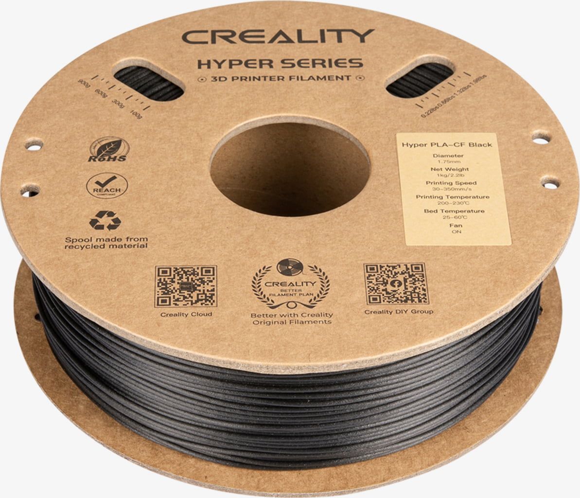 Obrázek Hyper PLA-CF Černá / Black Creality 1,75 mm 1 kg