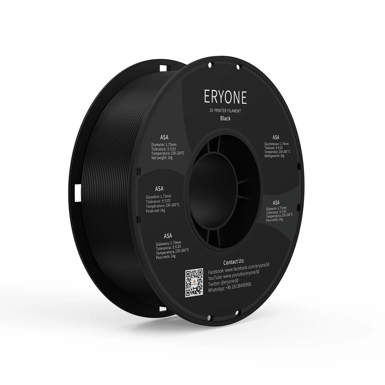 ERYONE ASA Filament - Černá / Black 1kg