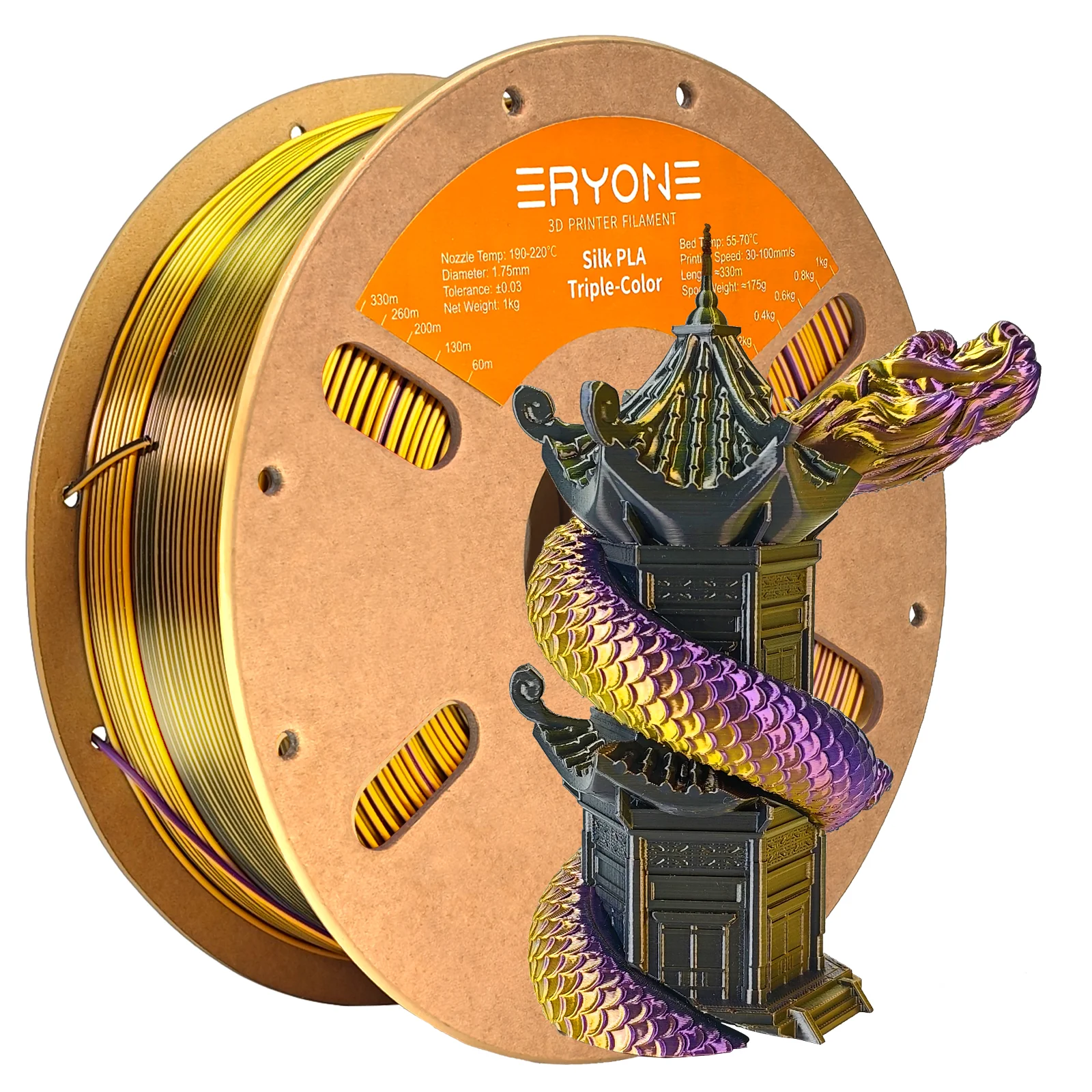 ERYONE PLA - Tříbarevný 1kg (černá, zlatá, fialová)