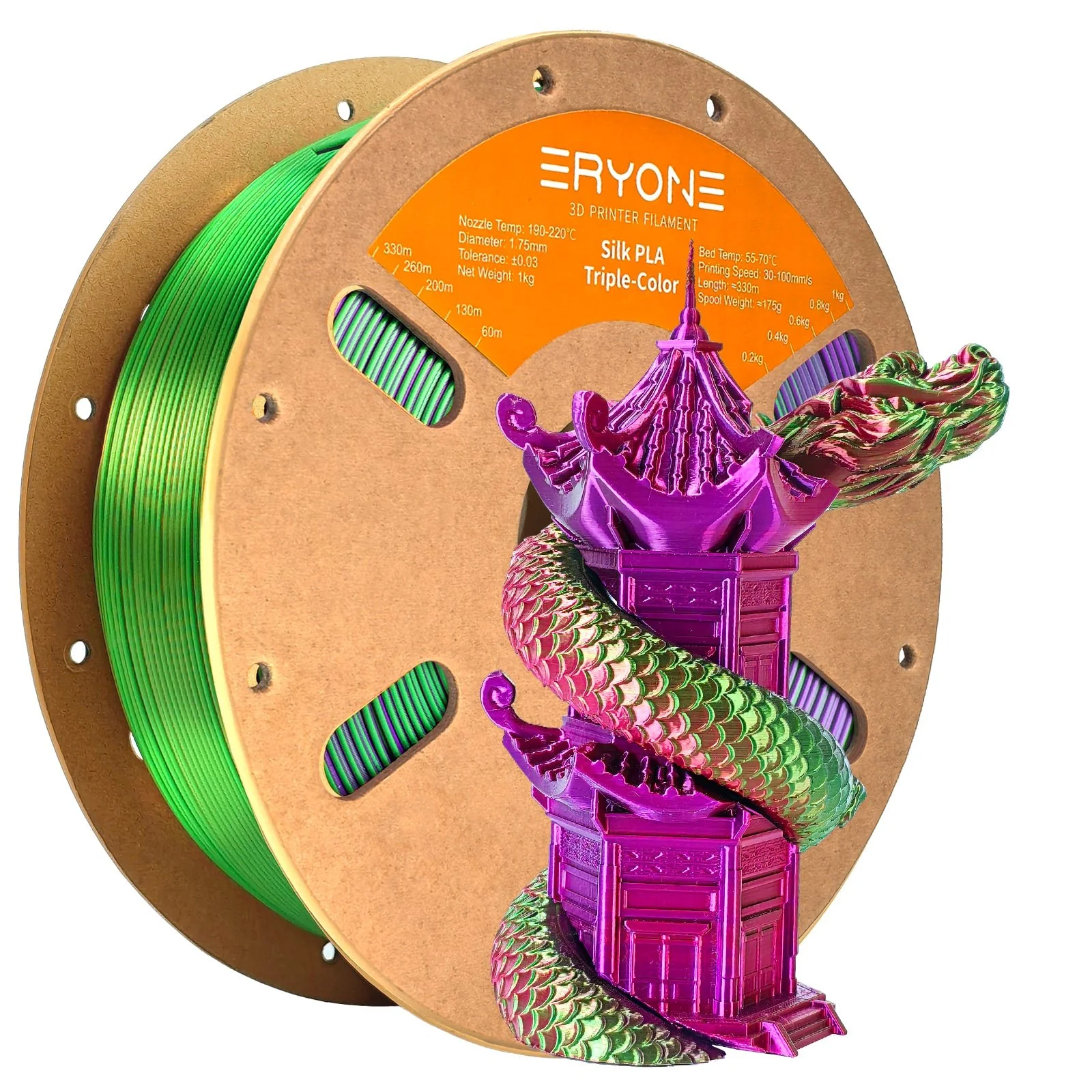 ERYONE PLA - Tříbarevný 1kg (zlatá, zelená, fialová)