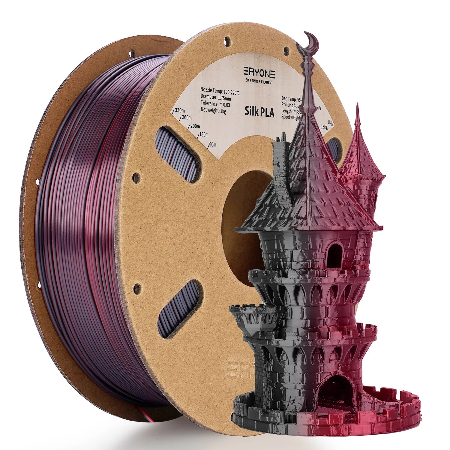 ERYONE PLA Filament - Dvoubarevný 1kg (černá, červená)