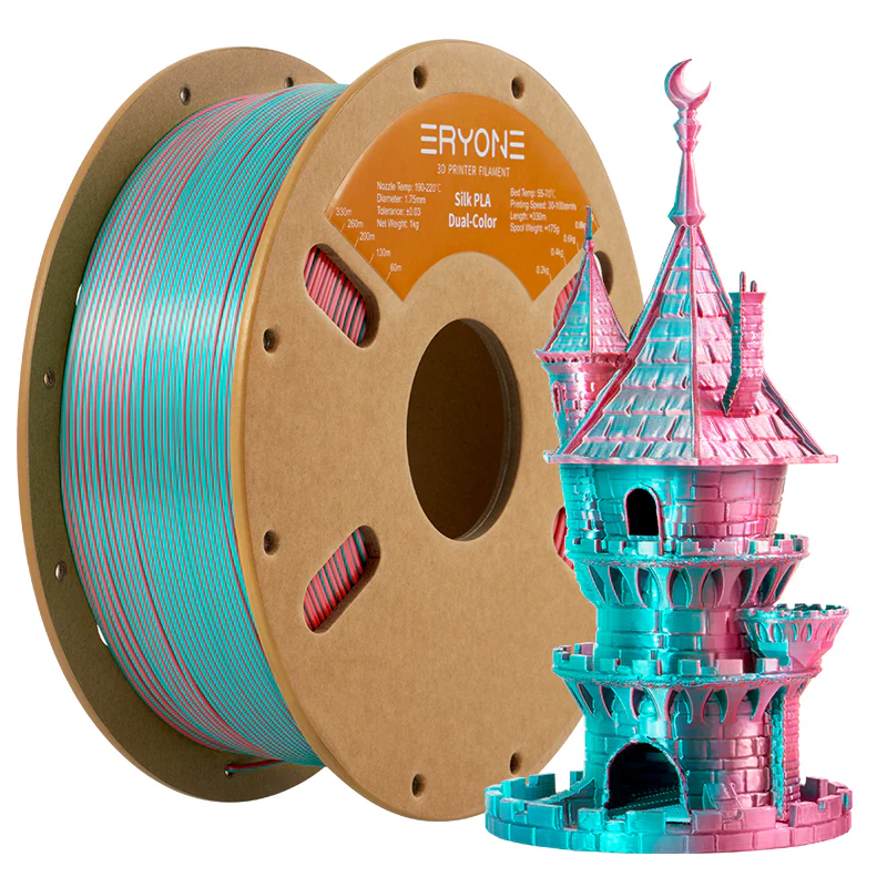 ERYONE PLA Filament - Dvoubarevný 1kg (modrozelená, oranžová)