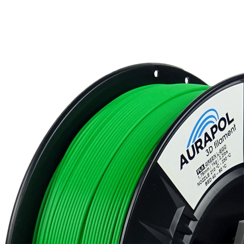 Obrázek AURAPOL PLA 3D Filament Zelená L-EGO 1 kg 1,75 mm