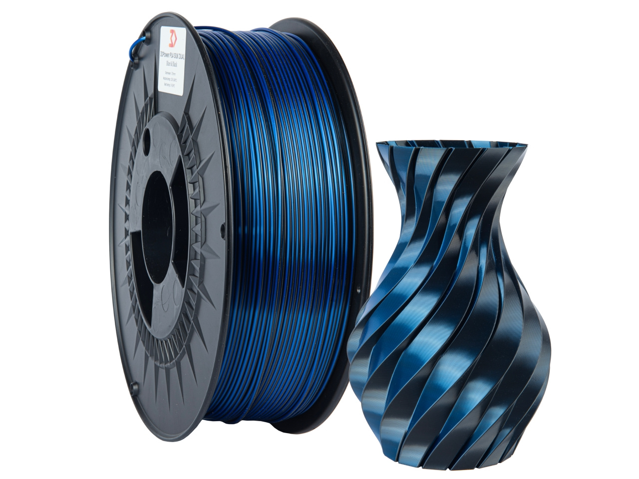 Obrázek 3DPower PLA Silk Dual - Blue Black / Modrá Černá 1 kg