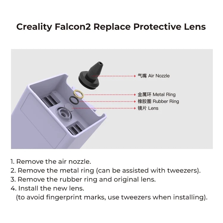 Obrázek Creality Falcon2 Replace Protective Lens