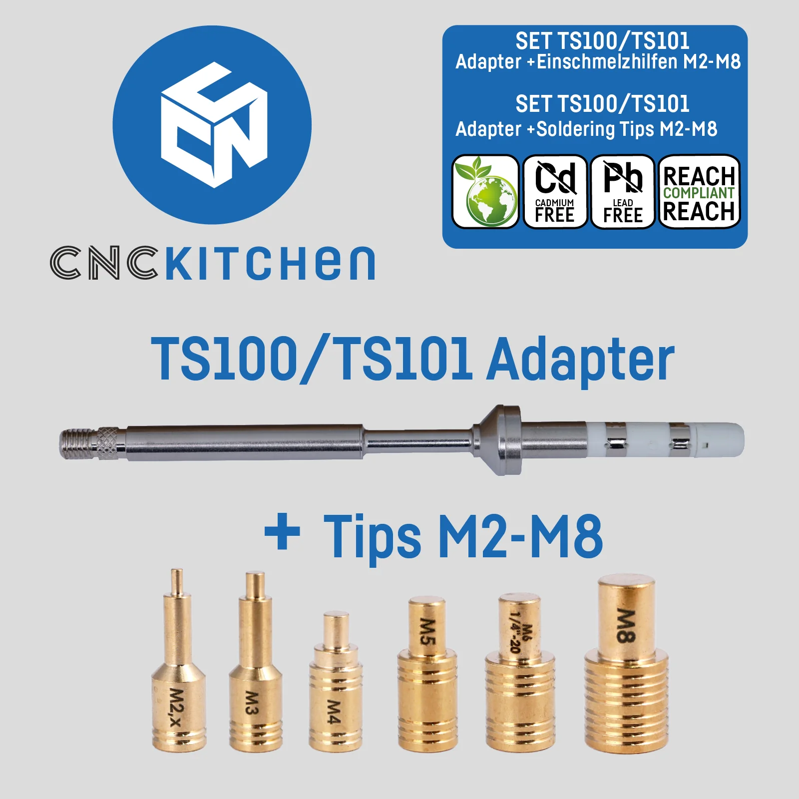 Obrázek TS100/101 Soldering Adapter + Tips Set