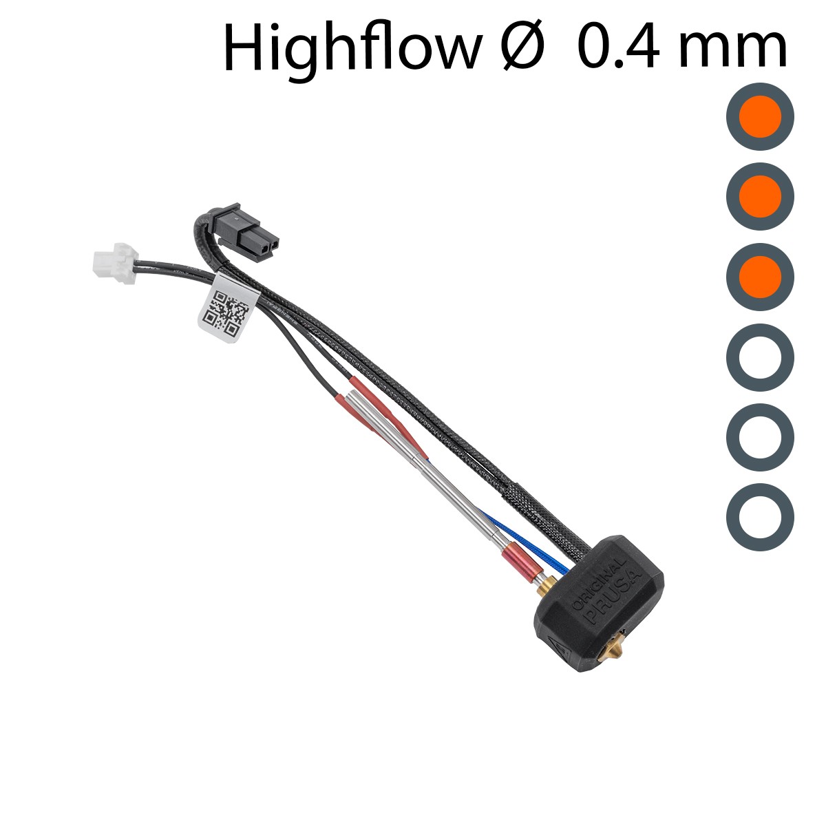 Prusa Nextruder Hotend - vysokoprůtoková mosazná tryska 0.4 mm - high flow