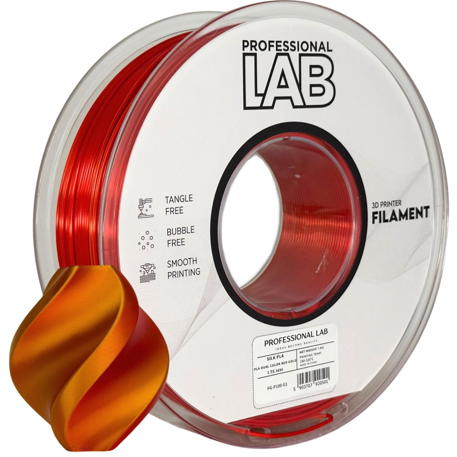 Obrázek Prof. Lab PLA Silk Dual Color Red Gold (červená, zlatá) 1 kg