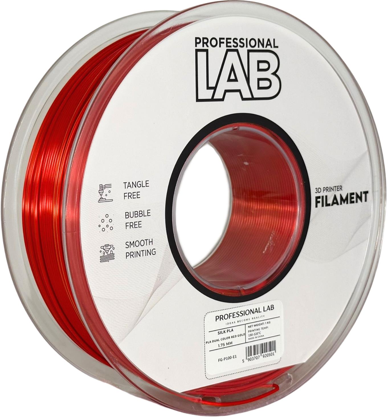 Obrázek Prof. Lab PLA Silk Dual Color Red Gold (červená, zlatá) 1 kg