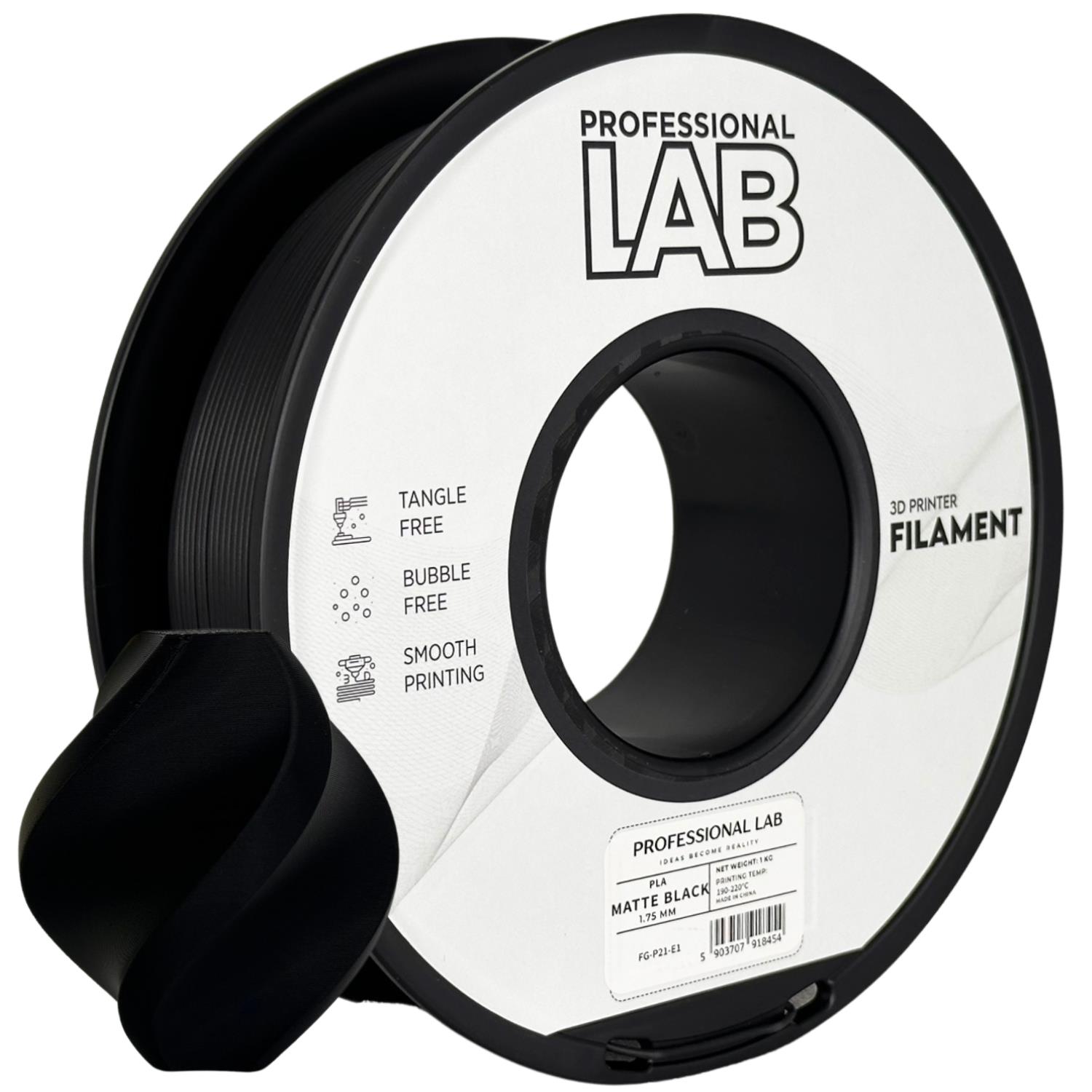 Obrázek Prof. Lab PLA Matte Black (matná, černá) 1 kg