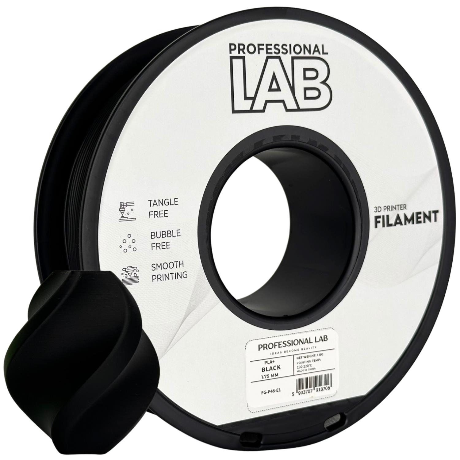 Obrázek Prof. Lab PLA Plus Black (černá) 1 kg