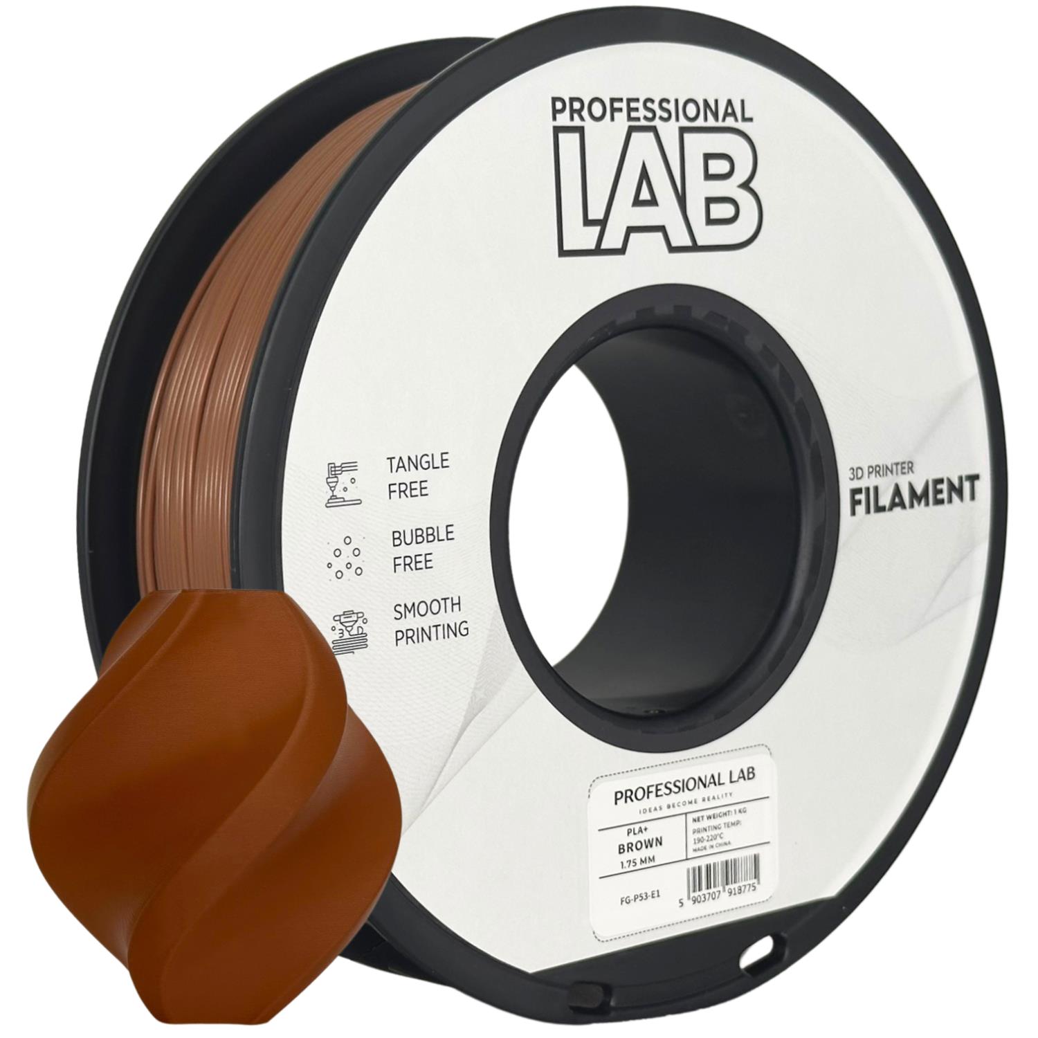 Obrázek Prof. Lab PLA Plus Brown (hnědá) 1 kg