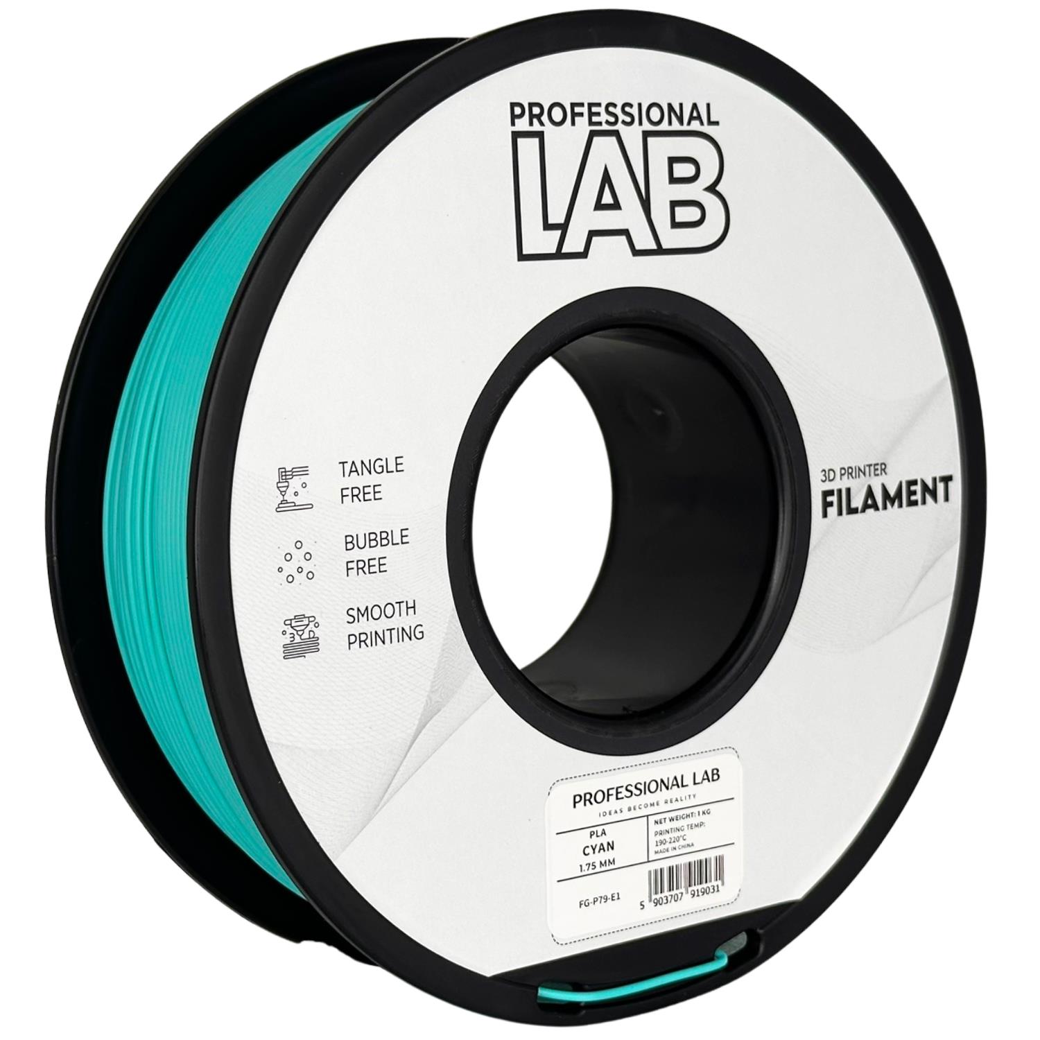 Obrázek Prof. Lab PLA Basic Cyan (tyrkysová) 1 kg