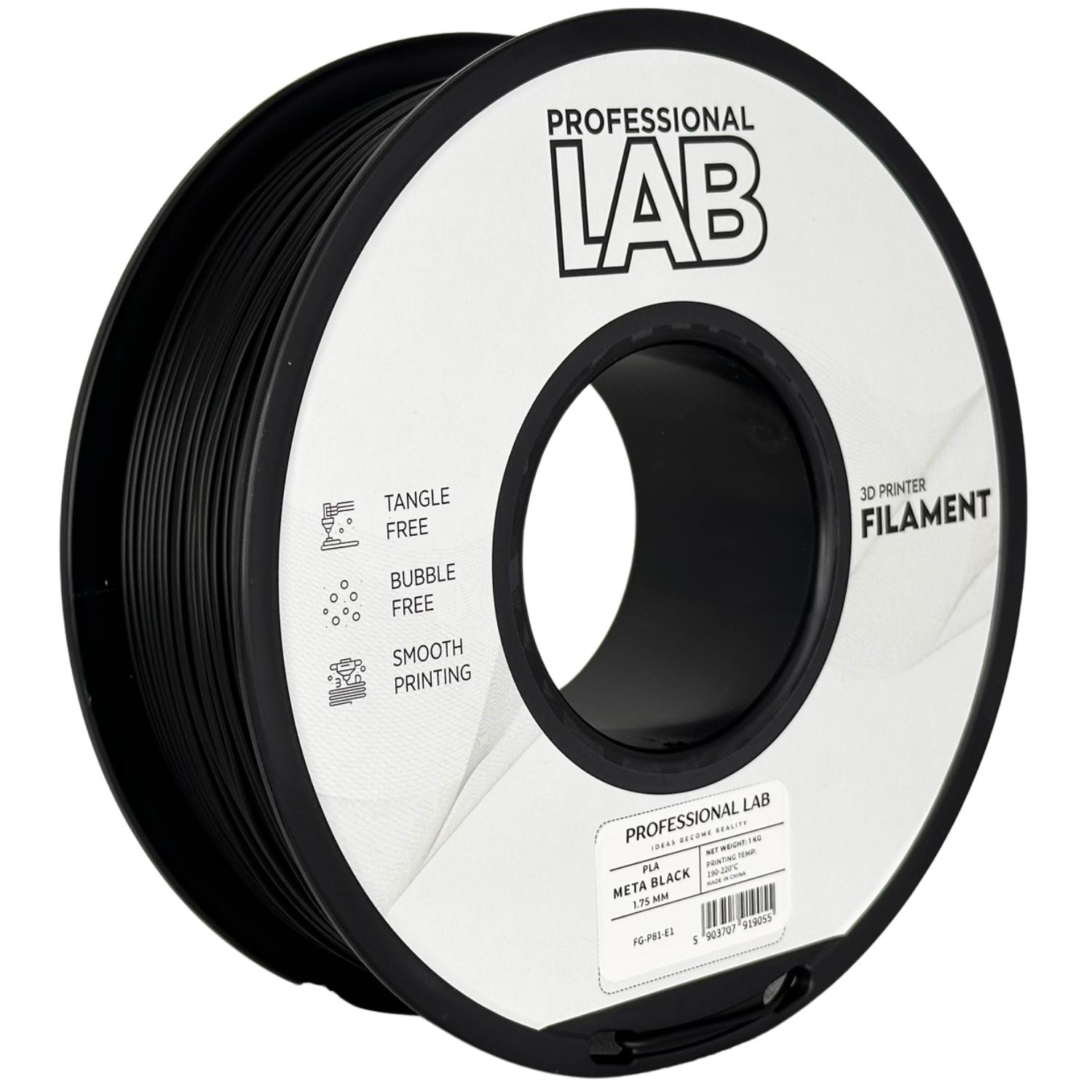 Obrázek Prof. Lab PLA Meta Black (metalická, černá) 1 kg