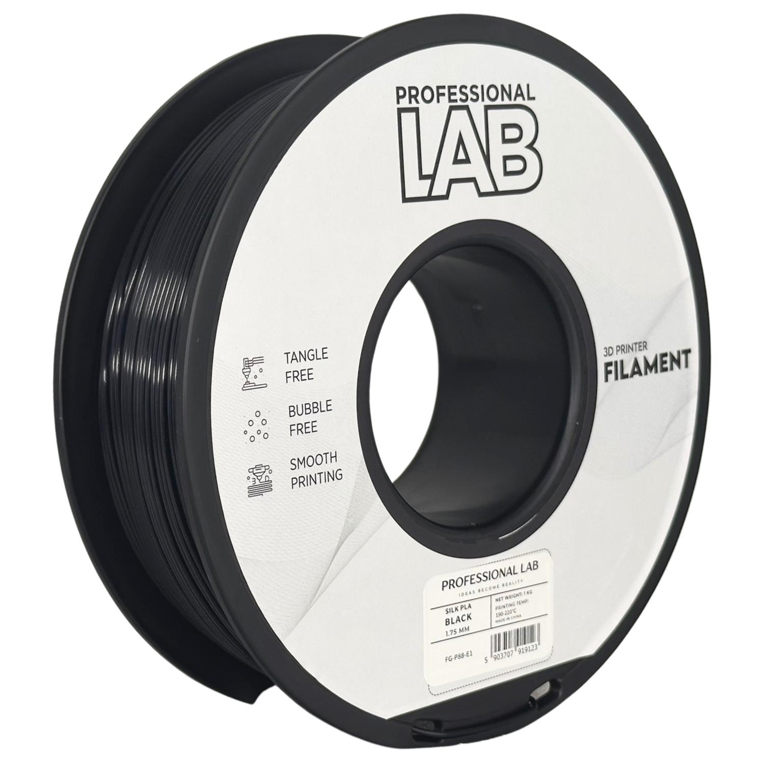 Obrázek Prof. Lab PLA Silk Black (černá) 1 kg