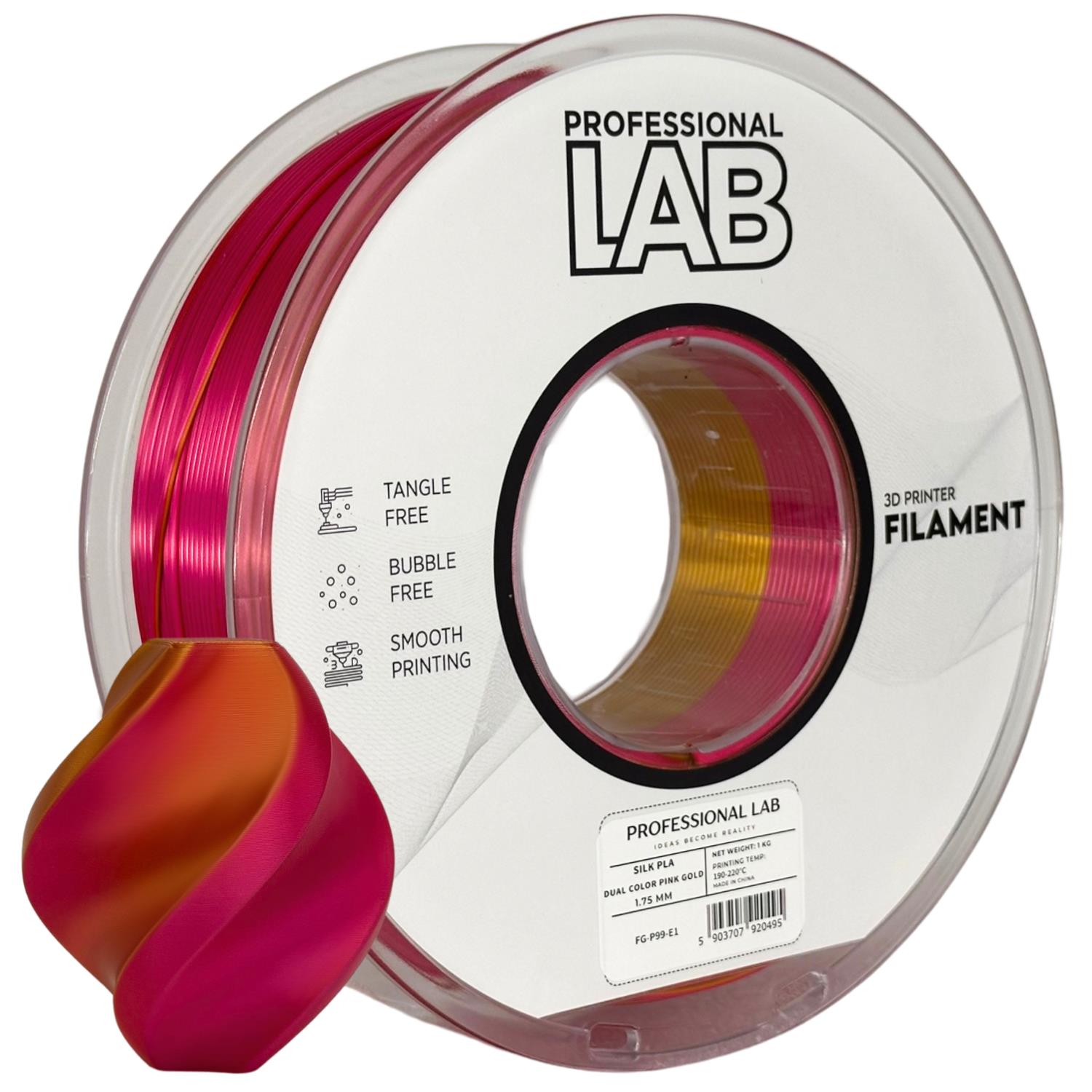 Obrázek Prof. Lab PLA Silk Dual Color Pink Gold (růžová, zlatá) 1 kg