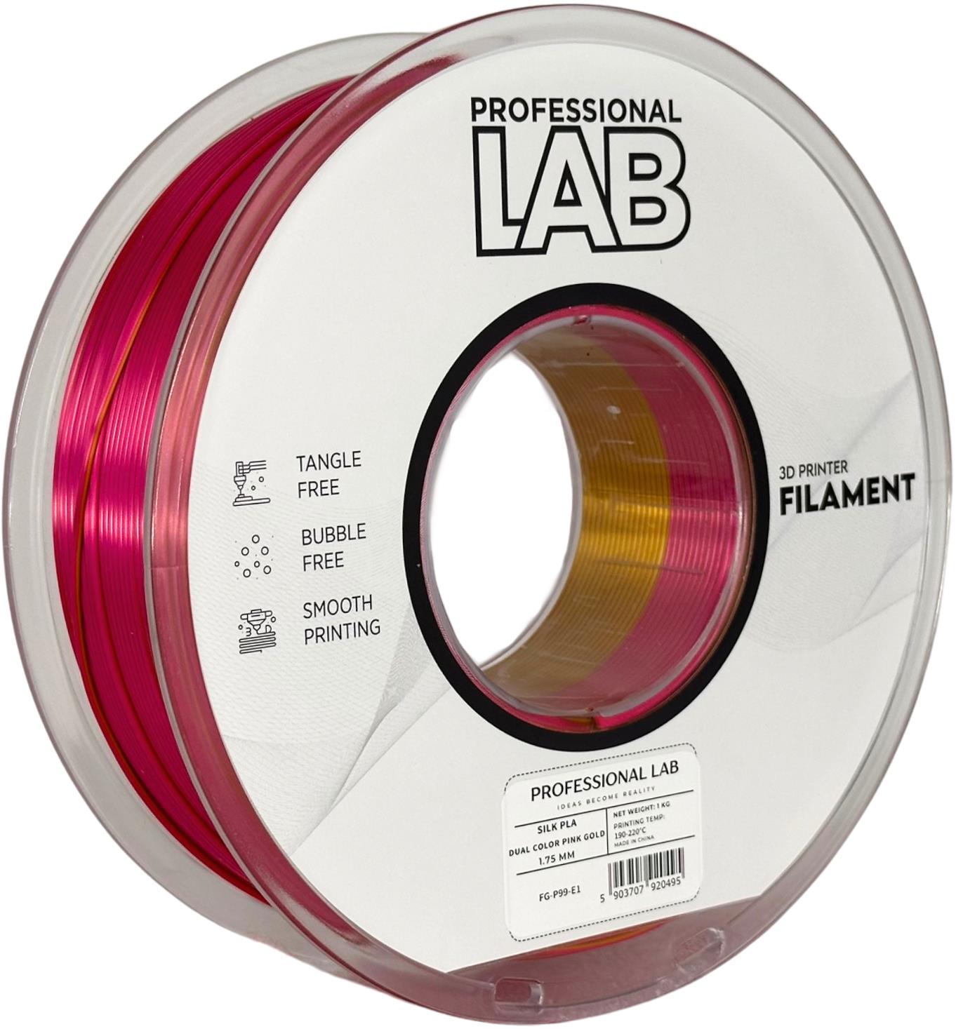 Obrázek Prof. Lab PLA Silk Dual Color Pink Gold (růžová, zlatá) 1 kg