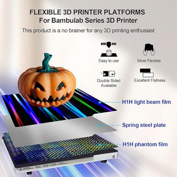 Obrázek Oboustranný efektový tiskový plát H1H Light Beam + Phantom (pro Bambu Lab X1 / X1-Carbon / P1P)