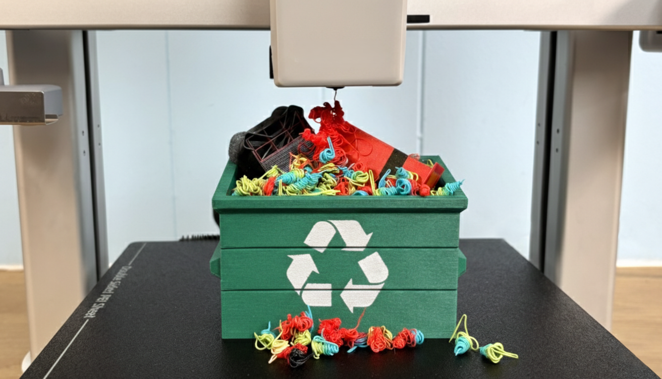 Co s odpadem z 3D tisku: purge tower, podpěry, nepovedené výtisky a domácí recyklace