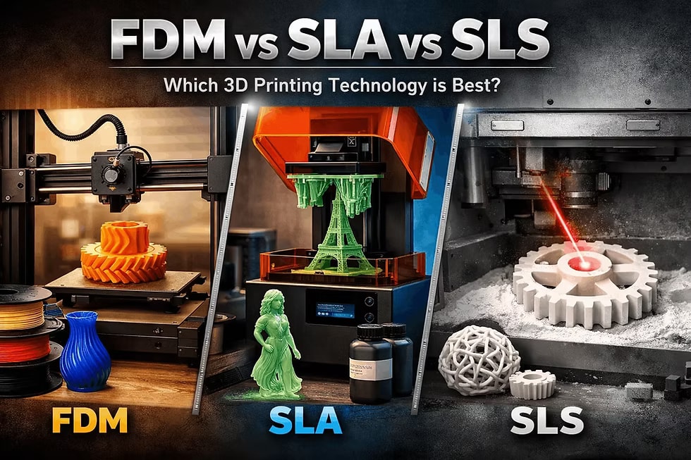 FDM vs SLA vs SLS: jakou technologii 3D tisku zvolit pro váš díl