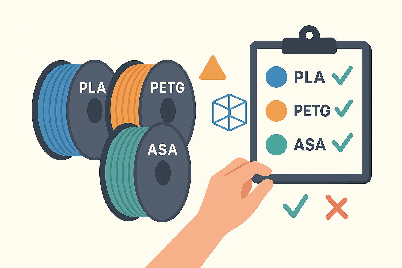 PLA vs PETG vs ASA: jaký filament vybrat